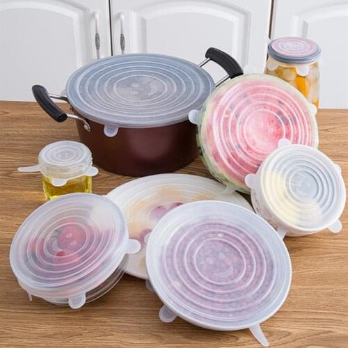 Silicone Stretch Lids Reusable Airtight Food Wrap Covers Keeping Fresh Seal Bowl Stretchy Wrap Cover Kitchen Cookware