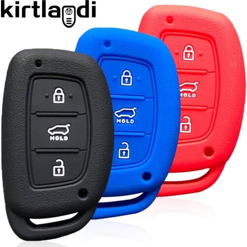 Kirtlandi Silicone Car Key Case Holder Fob for Hyundai Tucson Sonata Fe Creta Mistra Elantra Cover KeyChain 3 Buttons Key Shell