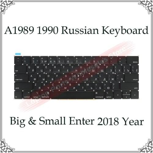 Small Enter and Big Enter A1989 A1990 Keyboard Russian 2018 Year For Macbook Pro A1990 A1989 RU Style Replacement Keyboards