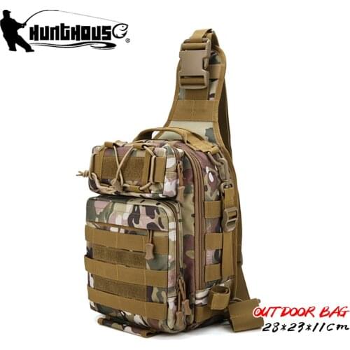 Hunthouse outdoor fihing bag 28*23*11cm 0.7KG Camouflage Multifunction Wearable Storage One-shoulder diagonal Accessories Tackle