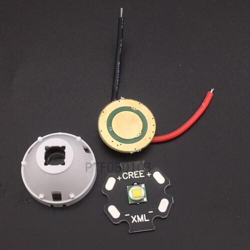 Cree XM-L LED T6 White Light with 20mm star pcb+ 3.7V 5modes led Driver +T6 15degree led Lens with Base Holder kit