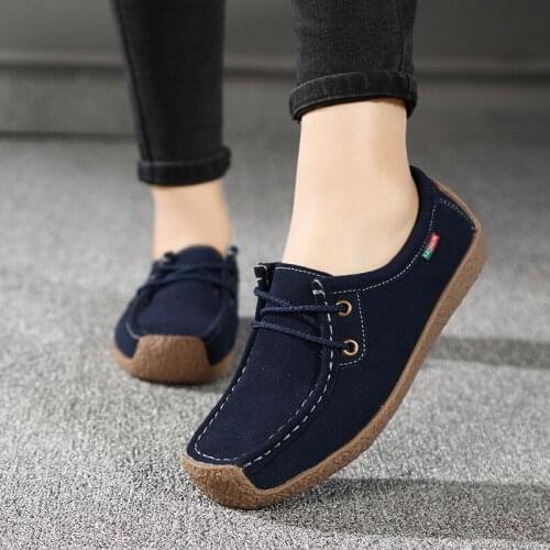 Ladies Flat Shoes Lace-up Sports Shoes Spring Outdoor Hiking Oxford Shoes Womens Loafers Breathable Casual Vulcanized Shoes