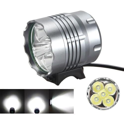 Waterproof 10000Lm 5x XM-L T6 LED Bike Lamp 3 Modes Bike MTB Road Cycling Torch+Battery Pack + Rear Light