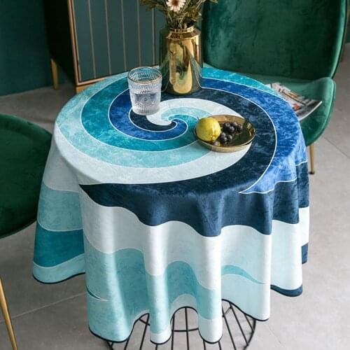 European-style Waterproof Tablecloth Thickened Chenille Round Tablecloth Coffee Table Cloth Coffee Table for Living Room