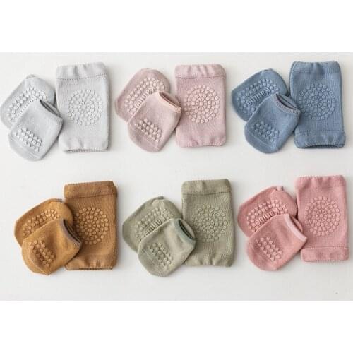 1Pair Baby Anti Slip Socks Summer Baby Socks Sets with Knee Pads Toddler Kids Knee Protector Cotton Crawling Safe Elbow Boy Girl