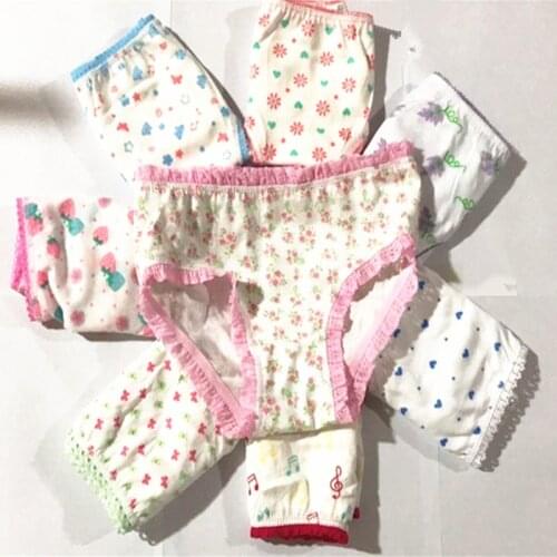 10pcs/lot cotton panties girls underwear kids baby kids under panties childrens lace underpants ZJ-e68r