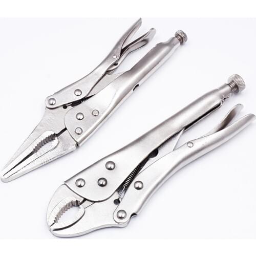 2pcs/set 5''/7'' Locking Pliers Round And Flat Mouth Straight Jaw Multitool Vice Grips Pliers Set Hand Tools