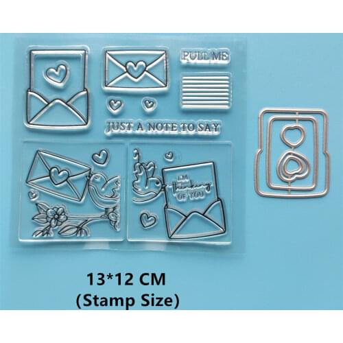 2021 Letterhead Clear Stamps and Metal Cutting Dies DIY Scrapbooking Paper Photo Album Crafts Seal Cards Blade Punch Stencils