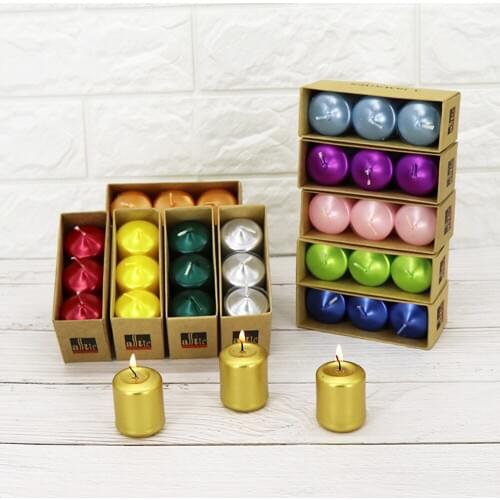 3Pcs/Box Golden Color Candle Metal Color Candle Table Dining Room Table Wedding Party Spiral Candles Wax For Decoration