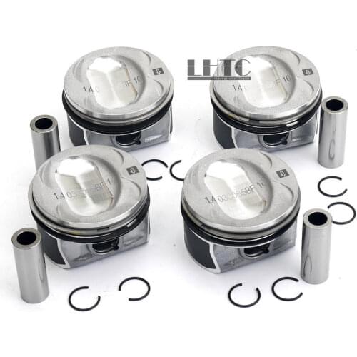 4x 76,51mm Pistons Rings 19mm Wrist Set For V W Golf Passat CC Tiguan 1.4 TSI (OE# 03C107065BL/ 03C198151F /06A 107 441