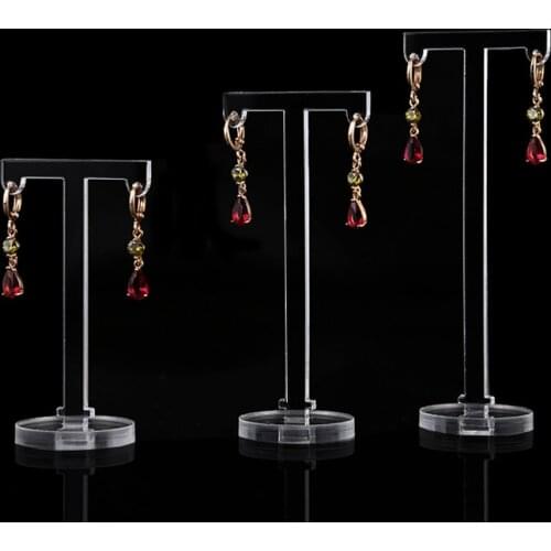 6pcs Clear Acrylic T Shape Earring Display Earring Holder Earring Stand Jewelry Organizer Earring Jewellery Show Crystal Rock
