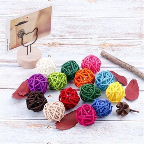 7@# 1Pcs 3Cm Lovely Rattan Ball Patio Garden Decorative Balls Christmas Ornament Diy Window Wedding Birthday Party Decoration
