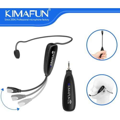 KIMAFUN Video Record Wireless Waterproof Headset Microphone for DSLR Camera Smartphones Youtube Live Yoga Sports Vlogging Mic
