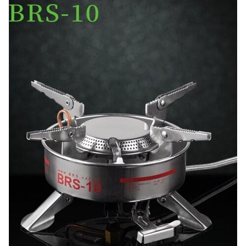 BRS-10 Stainless Steel Windproof Gas Stove Strong Firepower High energy ceramic ignition Outdoor Camping Hiking Cooker Equipment