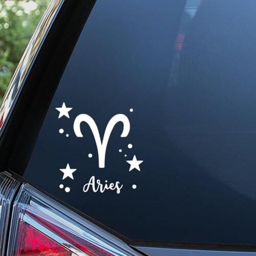Black/Silver Aries Zodiac Aesthetic Vinyl Sticker Car Body Stickers Window Door Decal Top Quality Waterproof Removable S213