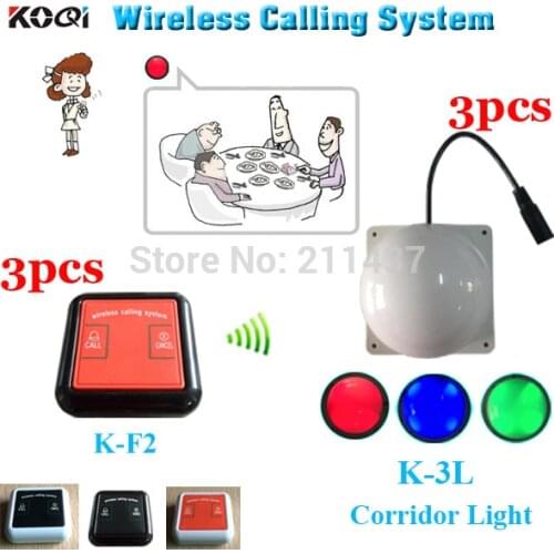 Guest paging system K-F2 100% waterproof buzzer for client in the compartment and K-3L corridor light for waiter in the corridor