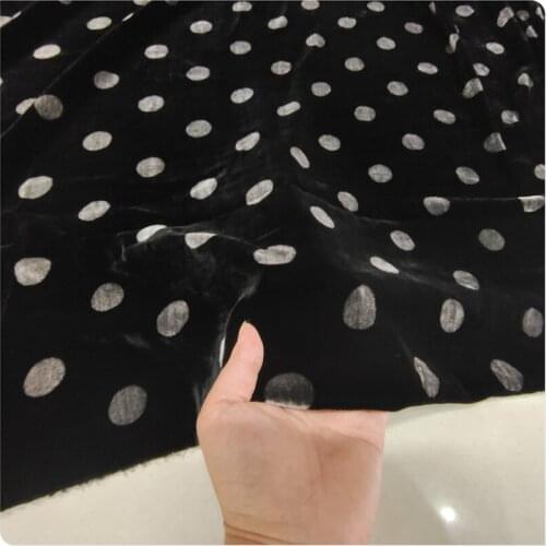 Gray Dots Bottom Cotton Silk Velvet Shirt Strap Dress Cheongsam Pajama Fabric