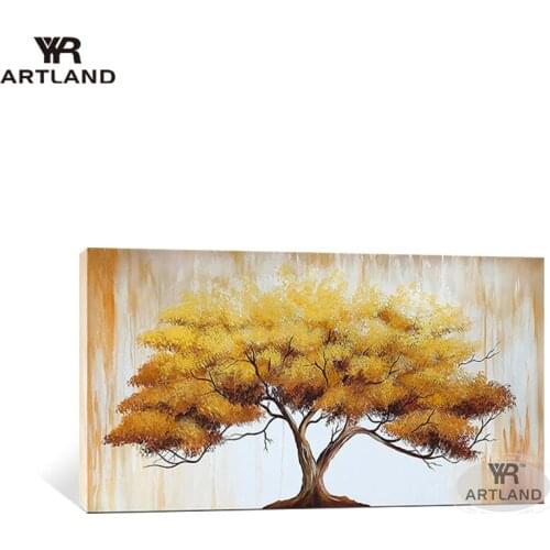 Large sizes picture for home decoration big money tree Handmade canvas oil painting wall art poster for living room bedroom sofa