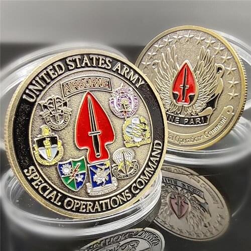U.S.Army Airborne Sine Pari Special Operations Cpmmand Challenge Coins Collection Memorial Souvenirs Collectibles Coin