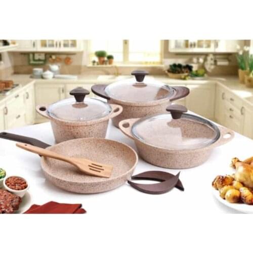 Doa Cast Granite Cast Set 7 Piece Creamy