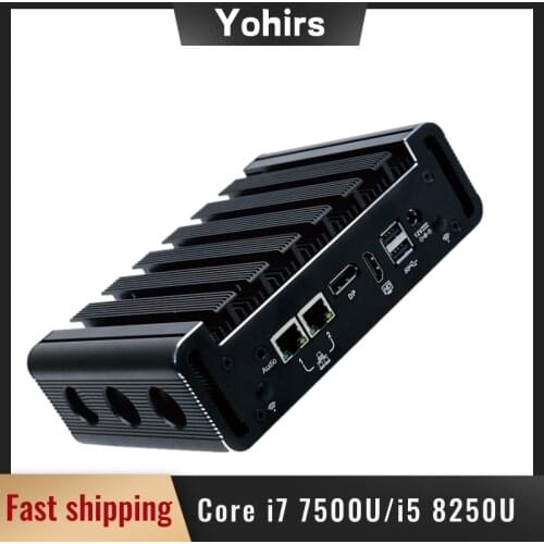Pfsense Router Nuc Computer Intel Core i7 7500U i5 6200U 8250U DDR4 2*Gigabit Lans DP HDMI Linux Computer Mini Pc Support AES-NI