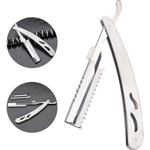 Fine Workmanship Men Shaving Tool Hair Razor Stainless Steel Professional Razor Haircut Shaver Holder Old-Fashioned Shavers