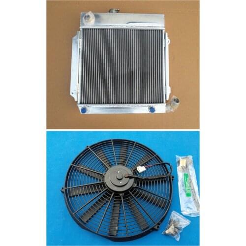 New 2 Rows Full Aluminum Radiator + Fan 1966-1977 For BMW E10 2002 /1802/1602 / 1600 / 1502 TII/TURBO 1966 1967 1976 1977