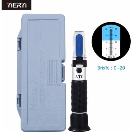 New Portable Hand-held Sugar Measurement Refractometer 0-20% Sugar Meter with ATC Retail Box