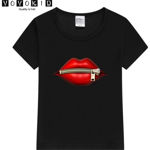 Baby Boy Clothes Cartoon Lips Funny Cartoon Print T-shirt Kids Summer O-Neck Tops Boy & Girls Tshirt Baby Clothes