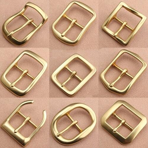 1pcs Solid Brass 40mm Belt Buckle End Heel Bar Buckle Single Pin Heavy-duty for Leather Craft Strap Webbing Dog Collar Quality