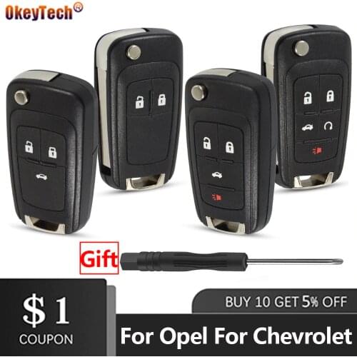 OkeyTech 2/3/4/5 Buttons Folding Remote Car Key Shell Case Cover For Opel VAUXHALL Insignia Astra Zafira Chevrolet Cruze Buick