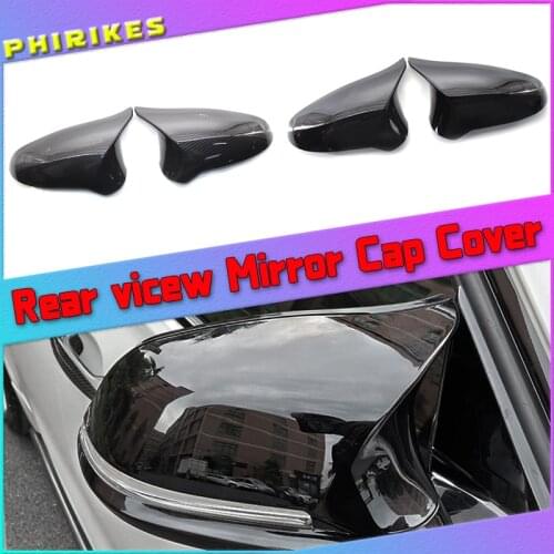 A Pair Carbon Fiber Car Door Rear View Side Mirror Cover Rearview Mirror Cap Replacement For BMW F80 M3 F82 M4 2015-2018