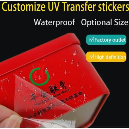 UV ink Transfer Stickers Carton Labels Waterproof Personalized customization Decals High Adhesive printings Free Design