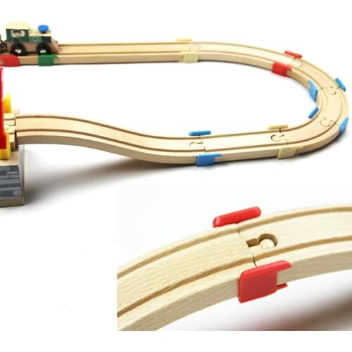 Plastic Holder Tight The Wooden Track Thom as Wooden Train Track Railway Accessories DIY Track Slot Gift for Kids Fun At Home