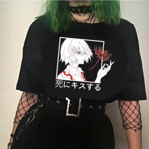 Hot Anime Tokyo Ghoul Touka Woman T-shirt Fashion Short Sleeve O-neck Cloth