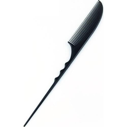 Moon Style Comb Hot Fashion Black Fine-tooth Comb Metal Pin Anti-static Hair Style Rat Tail Comb Hair Styling Beauty Tools