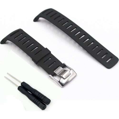 100% Natural Rubber Watch Band Strap Accessories For Suunto T1 / T3 / T4 Series Watchband Replace + 2Pcs Screwdriver