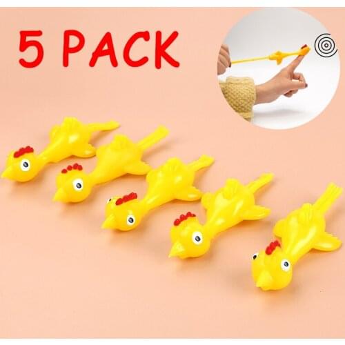 5pcs TPR soft launch slingshot Yellow Chicken Catapult turkey Tricky Fun Toy Gift Catapult chick Unzip gifts gifts for boyfriend
