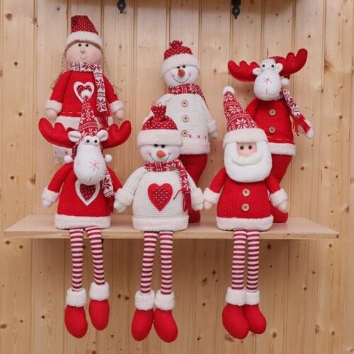 Creative Christmas Cloth Stretch Snowman Deer Doll Christmas Tree Ornaments Window Decoration Home Crafts Shooting Props