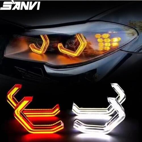 SANVI 4Pcs Iconic Style LED Crystal Angel Eye Kit Eyes Kits For BMW F30 F32(335i) F82 F80(M3/M4) and BMW E90 E60 523i 525i