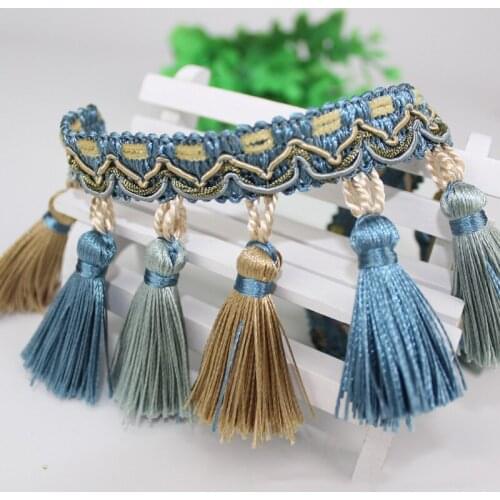 European Style Grade Curtain Lace Decorative Curtain Head Decorative Pedent Rayon Tassel Fringe Ball Curtain Beads 3 Colors Trim