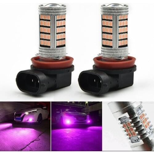 12V DC LED Bulbs Accessories Car DRL Fog Driving Lights Parts Pink Purple