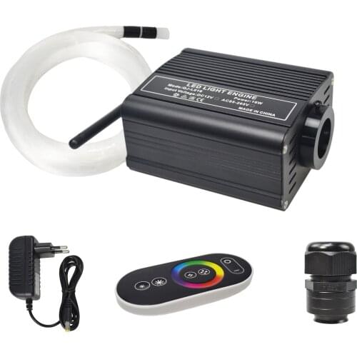 Led fiber optic star ceiling car roof decoration light 0.75mm fiber cable 16W rgbw touch-control led fiber optic car light