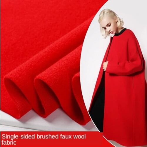 Thickened Fleece Fabric Single-sided Imitation Cashmere Wool Cloth Coat Skirt Clothing Grinding Fabric Brocade Sewing DIY Dress