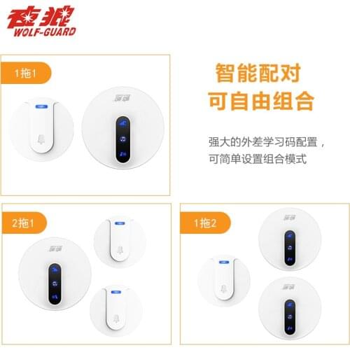 Waterproof self-powered doorbell wireless home without battery long-distance one-to-two split doorbell dustproof