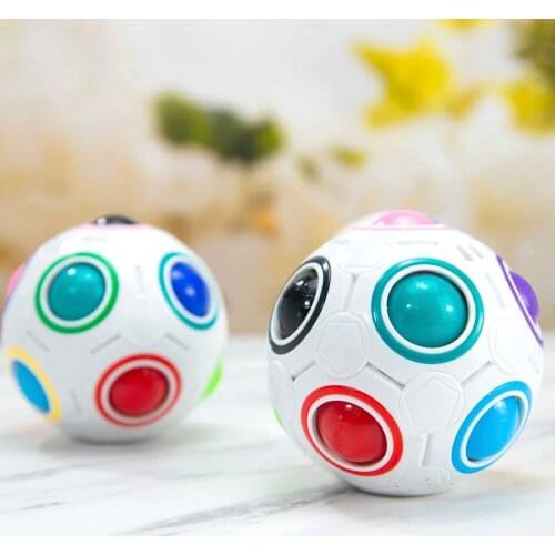 Magic Cube Rainbow Ball Antistress Rainbow Football Puzzle Montessori Kids Toys Adult Kids Stress Reliever Toys Magic Puzzles