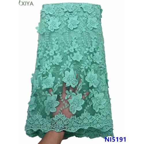Embroidery Milk Silk Lace Fabrics with Sequins African Cord Lace for Sewing High Quality Lace Nigerian Mesh Tulle Lace NI5191