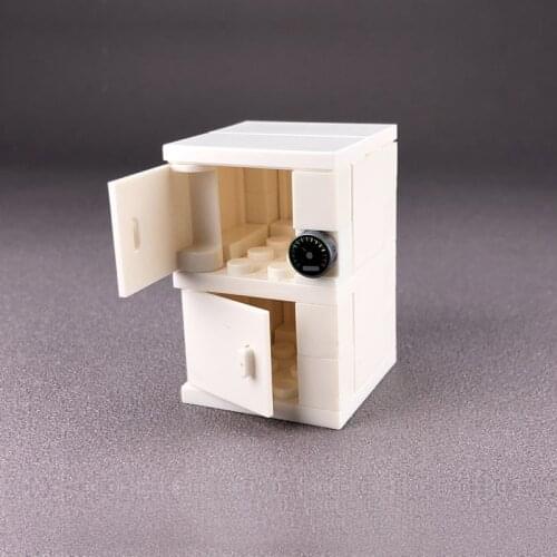 Lock City Childrens Toy Series Refrigerator Small Fruit Seafood Sets Building Blocks Educational Toys Childs Gift Cities Model