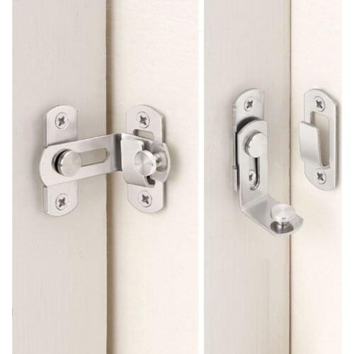 1Set Stainless Steel Right Angle Locking Latch Sliding Barn Door Lock Doors Windows Safety Security Home Anti-Theft Guard