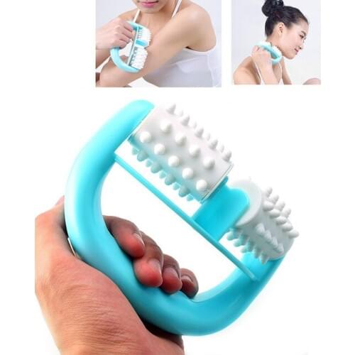 1Pc Blue D Type Fat Control Roller Massager Cellulite Leg Abdomen Neck Buttocks Fast Anti Cellulite Face Lift Tools